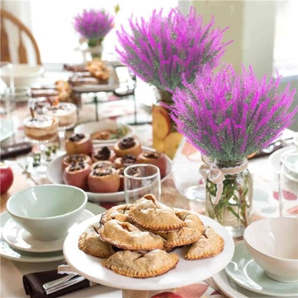 12 Bundles Artificial Lavender Flowers Outdoor UV Resistant Fake Flowers(Purple) - Picture 4 of 7